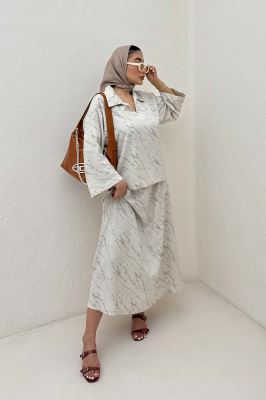 ست شومیز و دامن پرینتی GISA کد 4