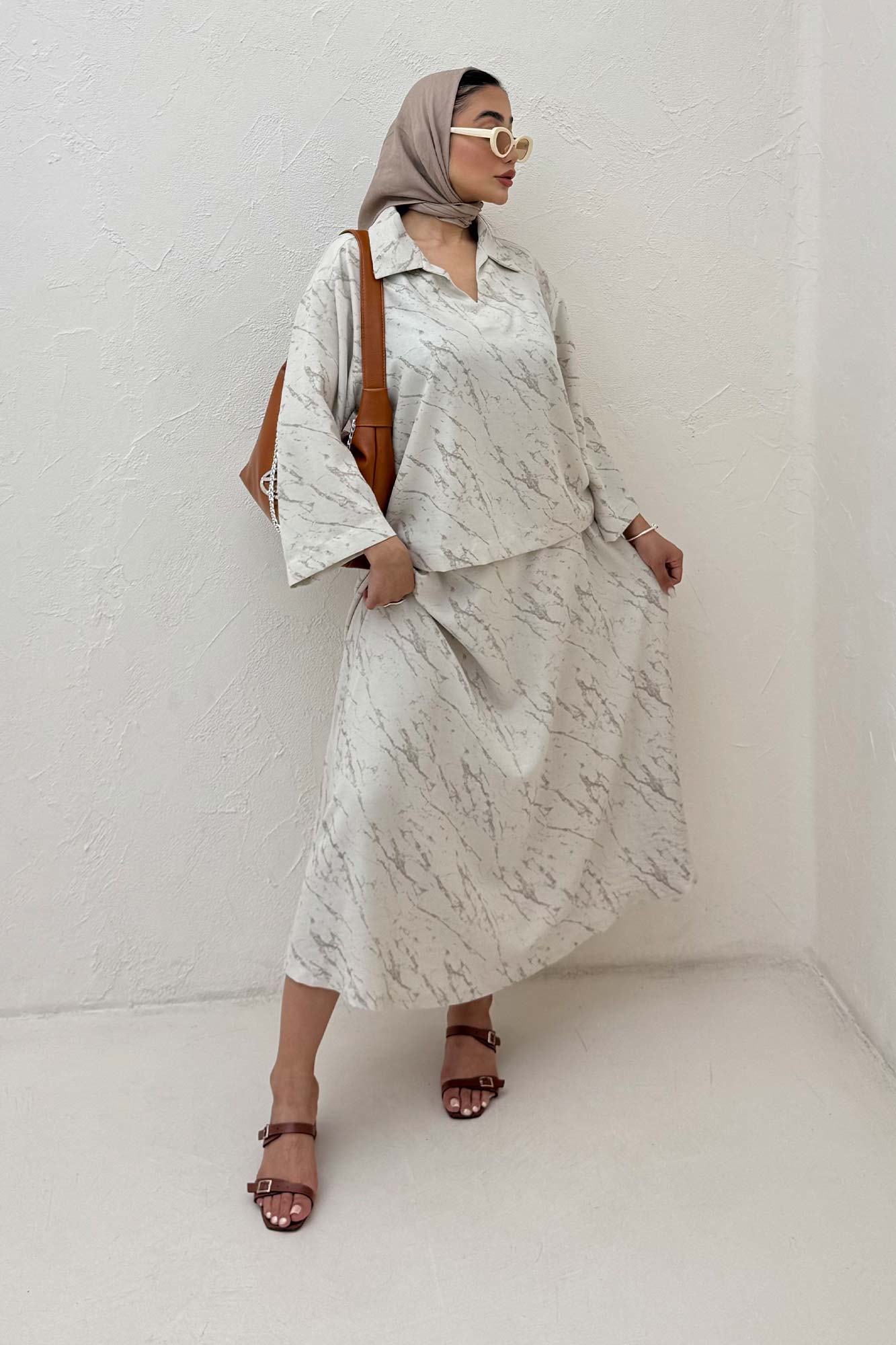 ست شومیز و دامن پرینتی GISA کد 4