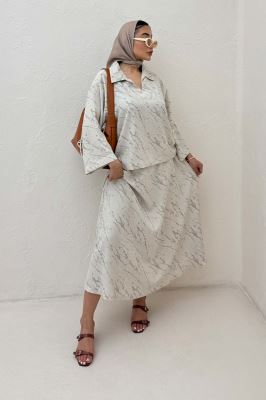 ست شومیز و دامن پرینتی GISA کد 4