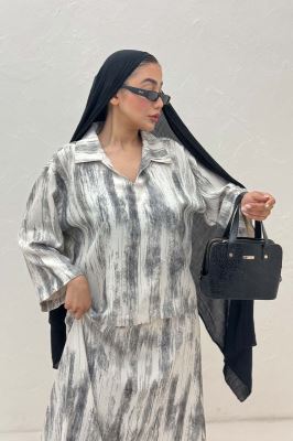 ست شومیز و دامن پرینتی GISA کد 2