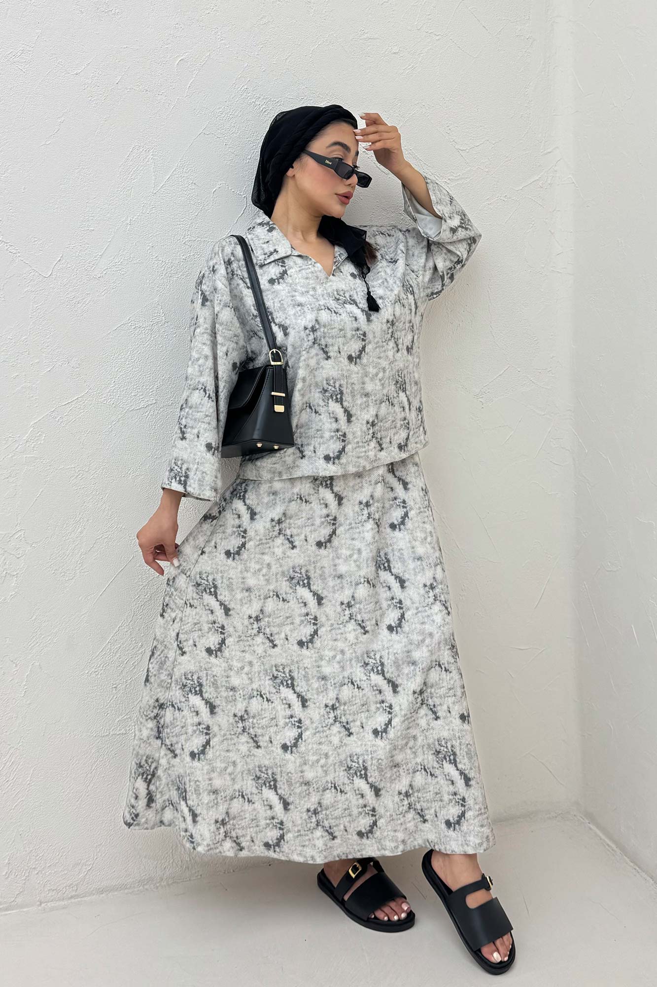 ست شومیز و دامن پرینتی GISA کد 1