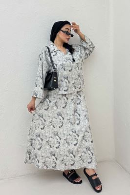 ست شومیز و دامن پرینتی GISA کد 1