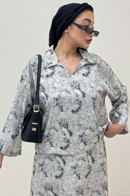 ست شومیز و دامن پرینتی GISA کد 1