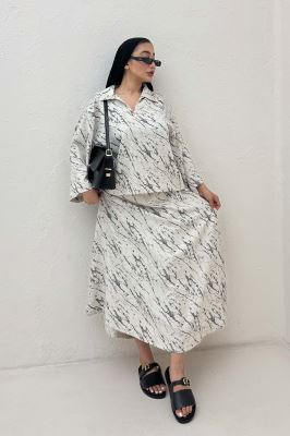 ست شومیز و دامن پرینتی GISA کد 4