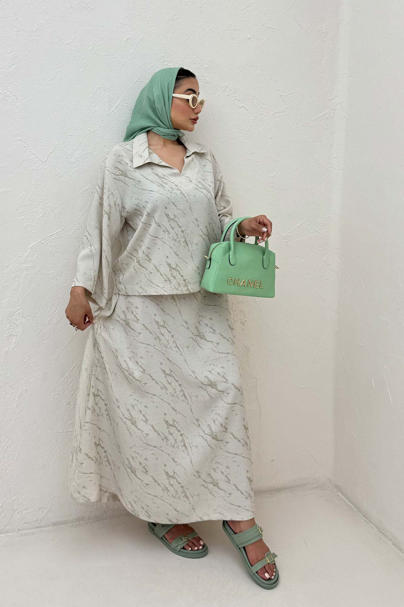 ست شومیز و دامن پرینتی GISA کد 4