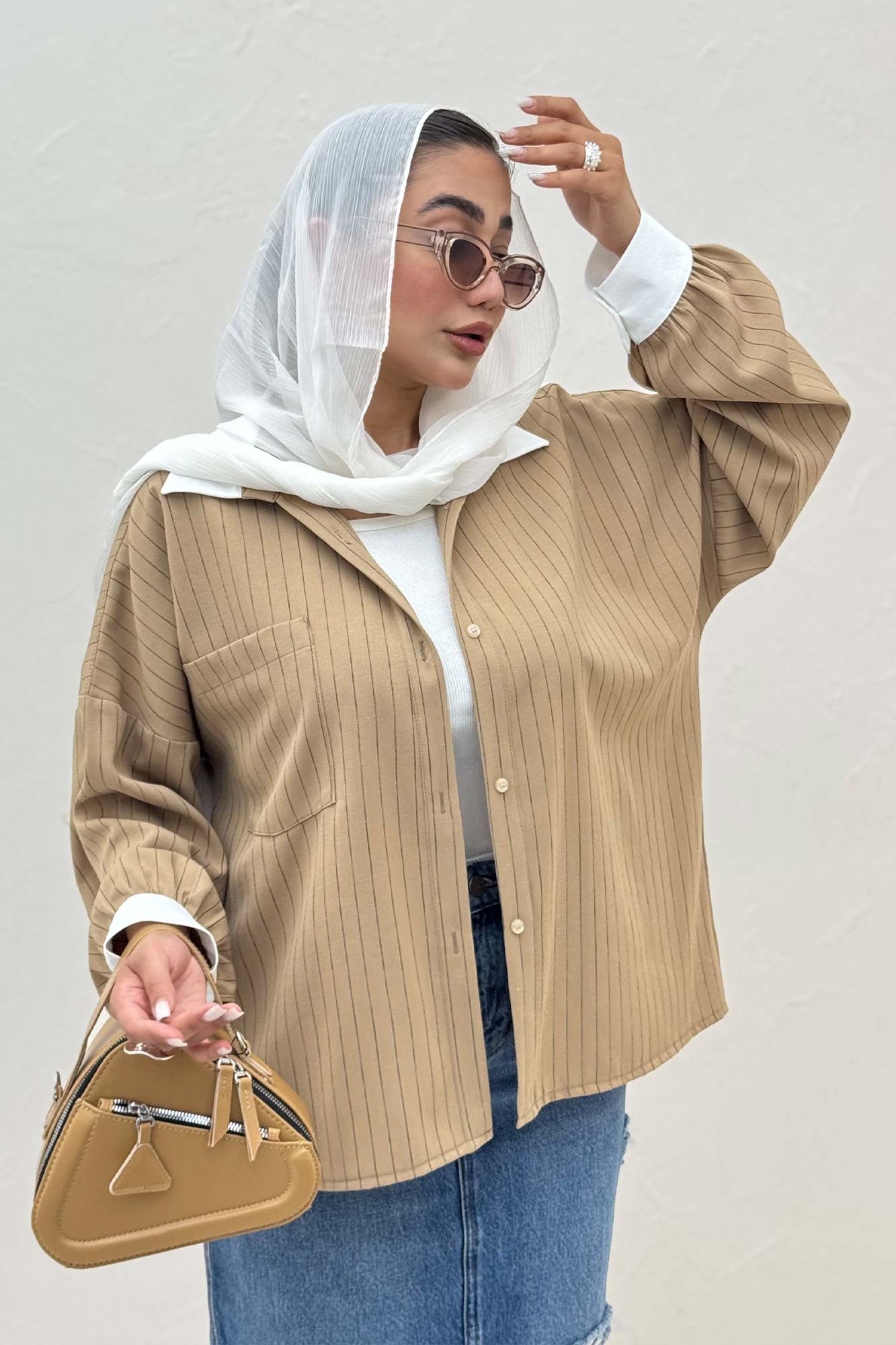 شومیز مانتویی لینن دیپلمات تیکه سفید