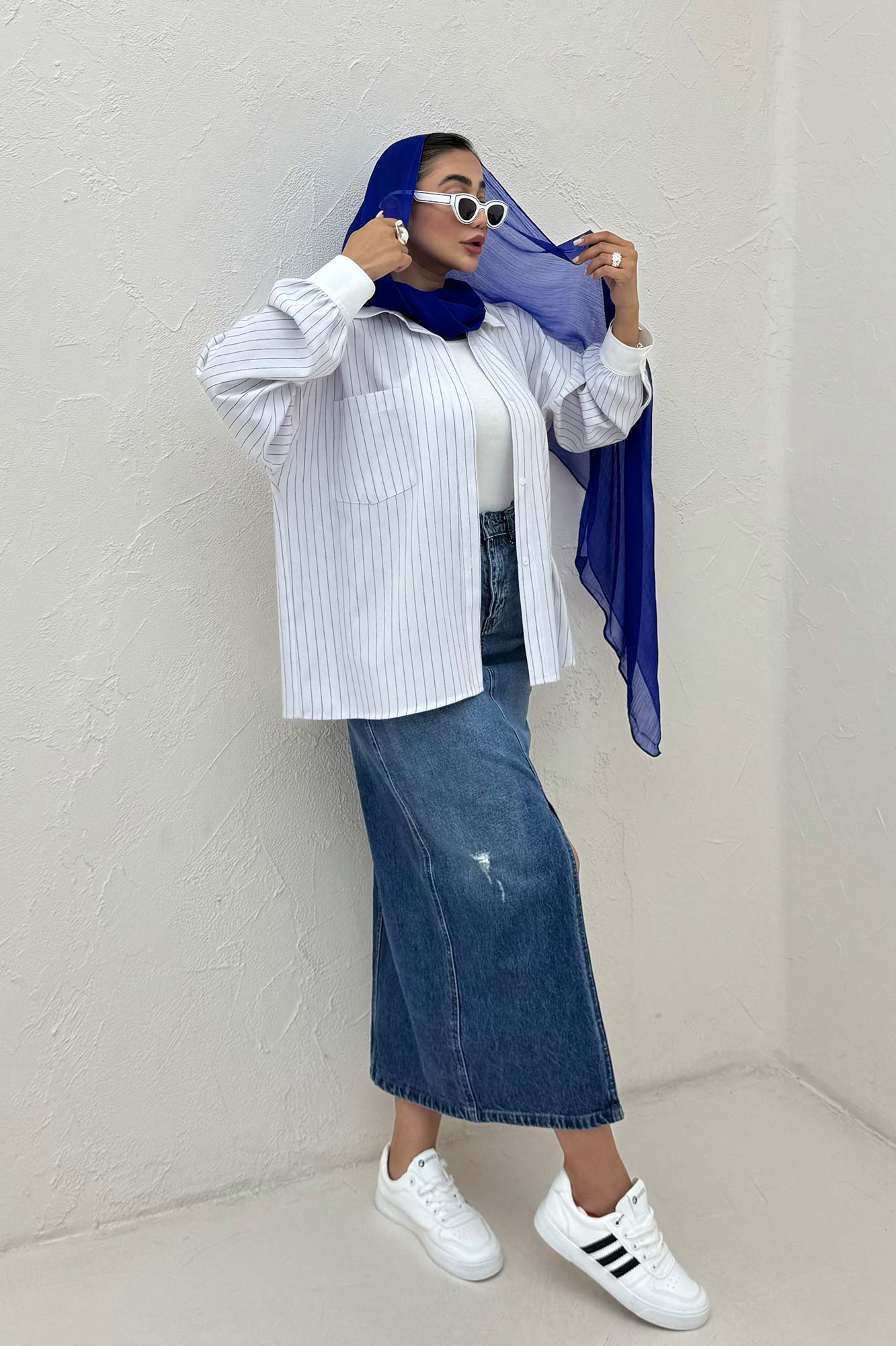 شومیز مانتویی لینن دیپلمات تیکه سفید