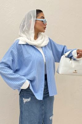 شومیز مانتویی لینن دیپلمات تیکه سفید