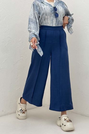 شلوار واید شانتون جلو دوخت