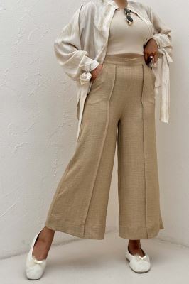 شلوار واید شانتون جلو دوخت