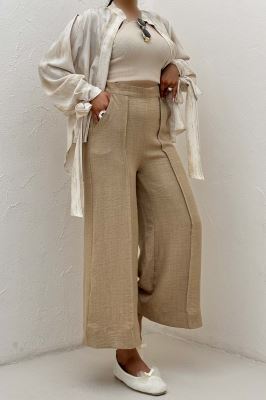 شلوار واید شانتون جلو دوخت