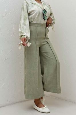 شلوار واید شانتون جلو دوخت