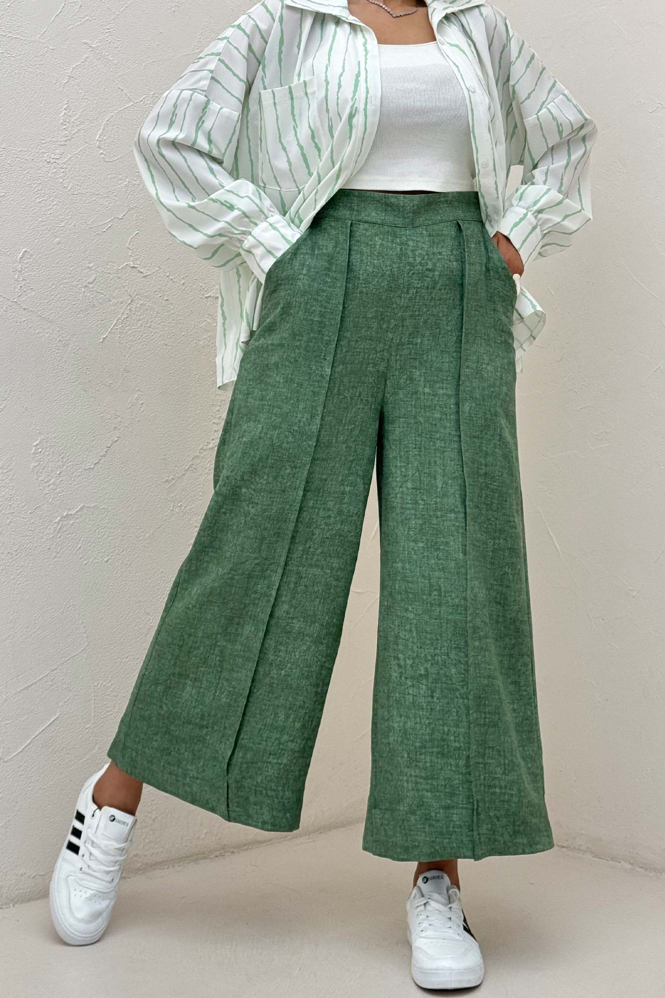 شلوار واید شانتون سرامیکی جلو دوخت