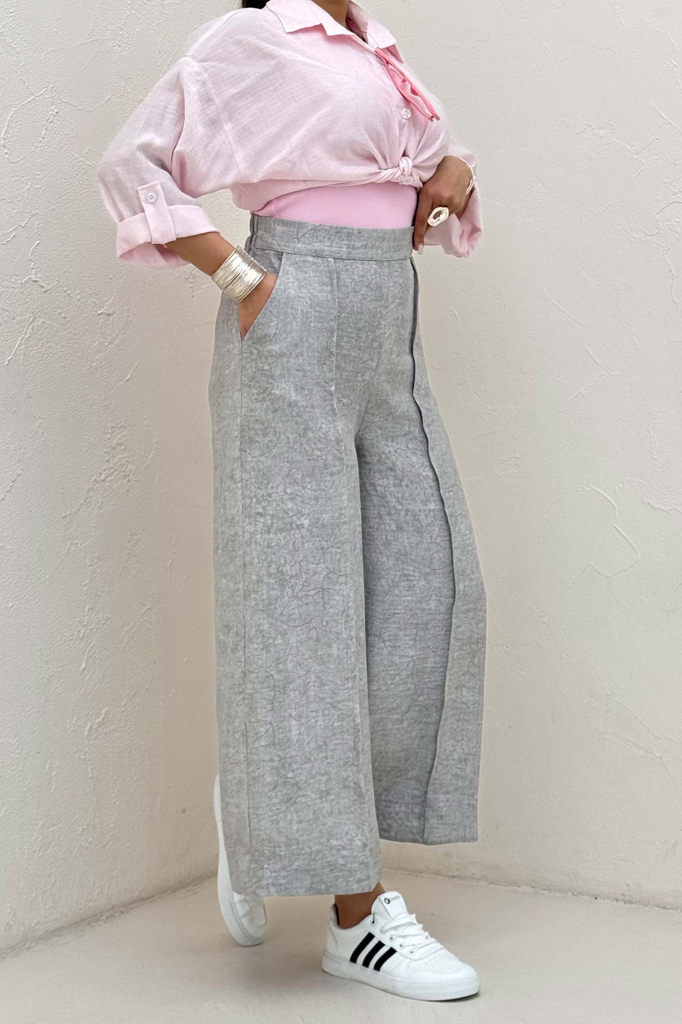 شلوار واید شانتون سرامیکی جلو دوخت