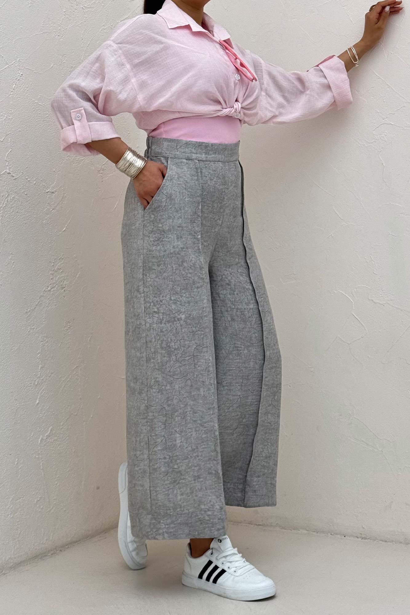 شلوار واید شانتون سرامیکی جلو دوخت