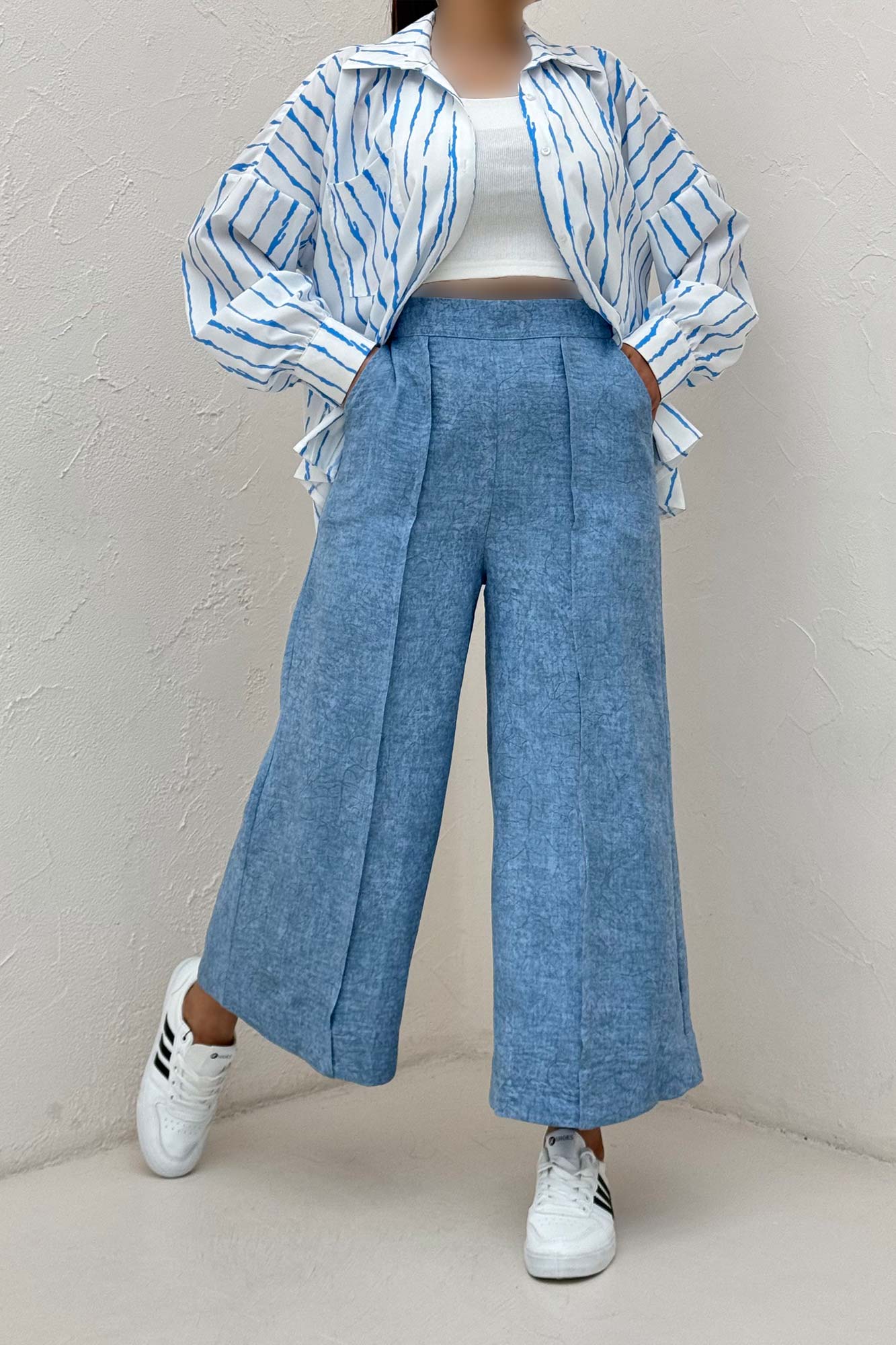 شلوار واید شانتون سرامیکی جلو دوخت