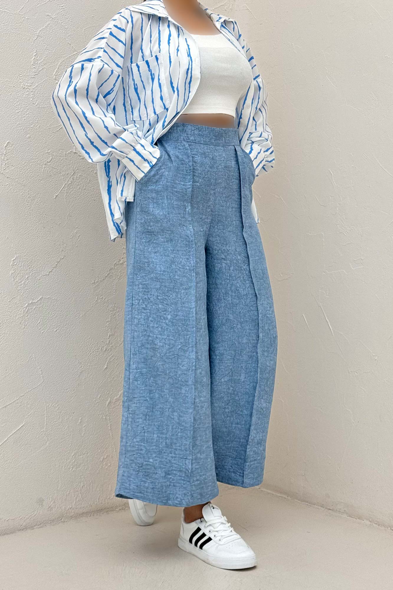 شلوار واید شانتون سرامیکی جلو دوخت