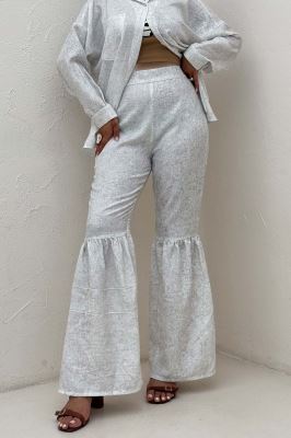 شلوار شانتون سرامیکی چین دار فلامنکو