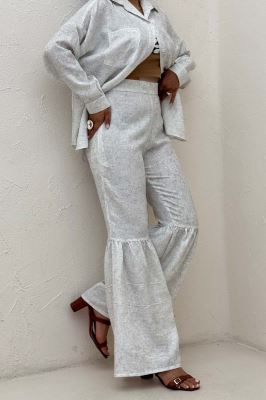 شلوار شانتون سرامیکی چین دار فلامنکو