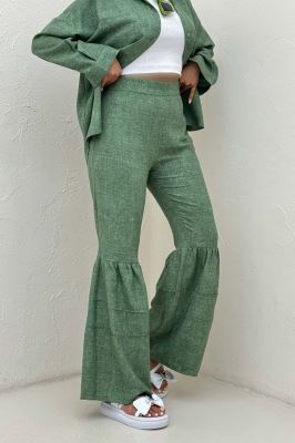 شلوار شانتون سرامیکی چین دار فلامنکو