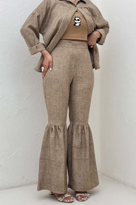 شلوار شانتون سرامیکی چین دار فلامنکو