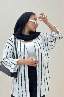 شومیز مانتویی تک جیب پری آستین پاگن