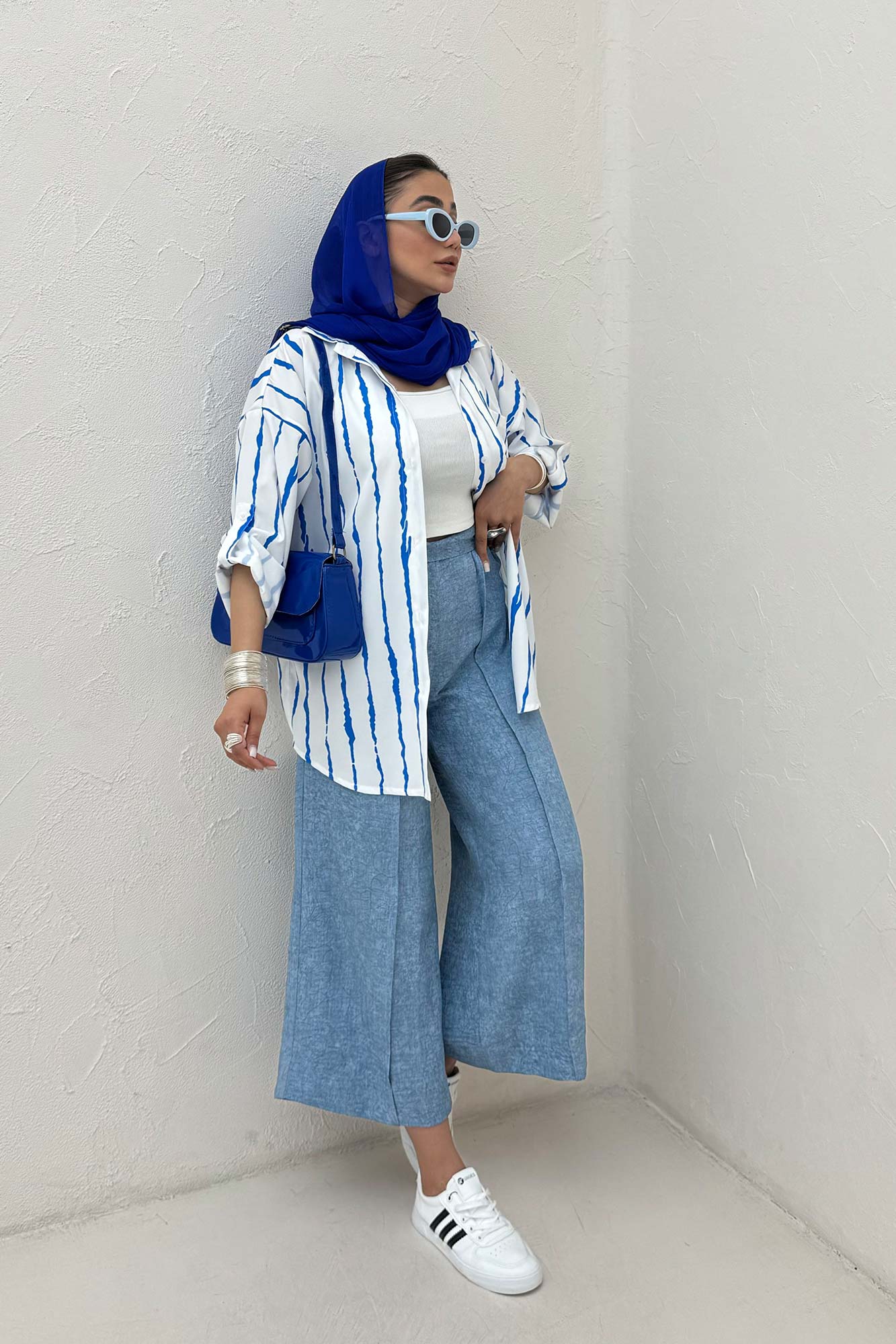 شومیز مانتویی تک جیب پری آستین پاگن