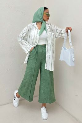 شومیز مانتویی تک جیب پری آستین پاگن