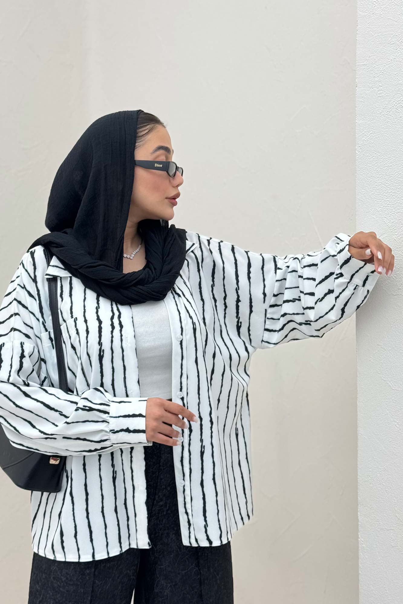 شومیز مانتویی پری تک جیب مچ دار