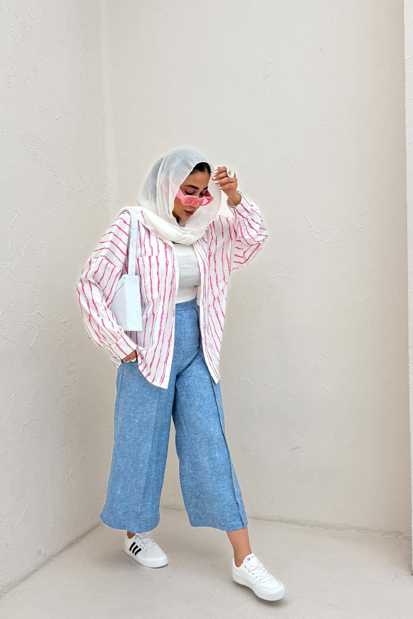 شومیز مانتویی پری تک جیب مچ دار