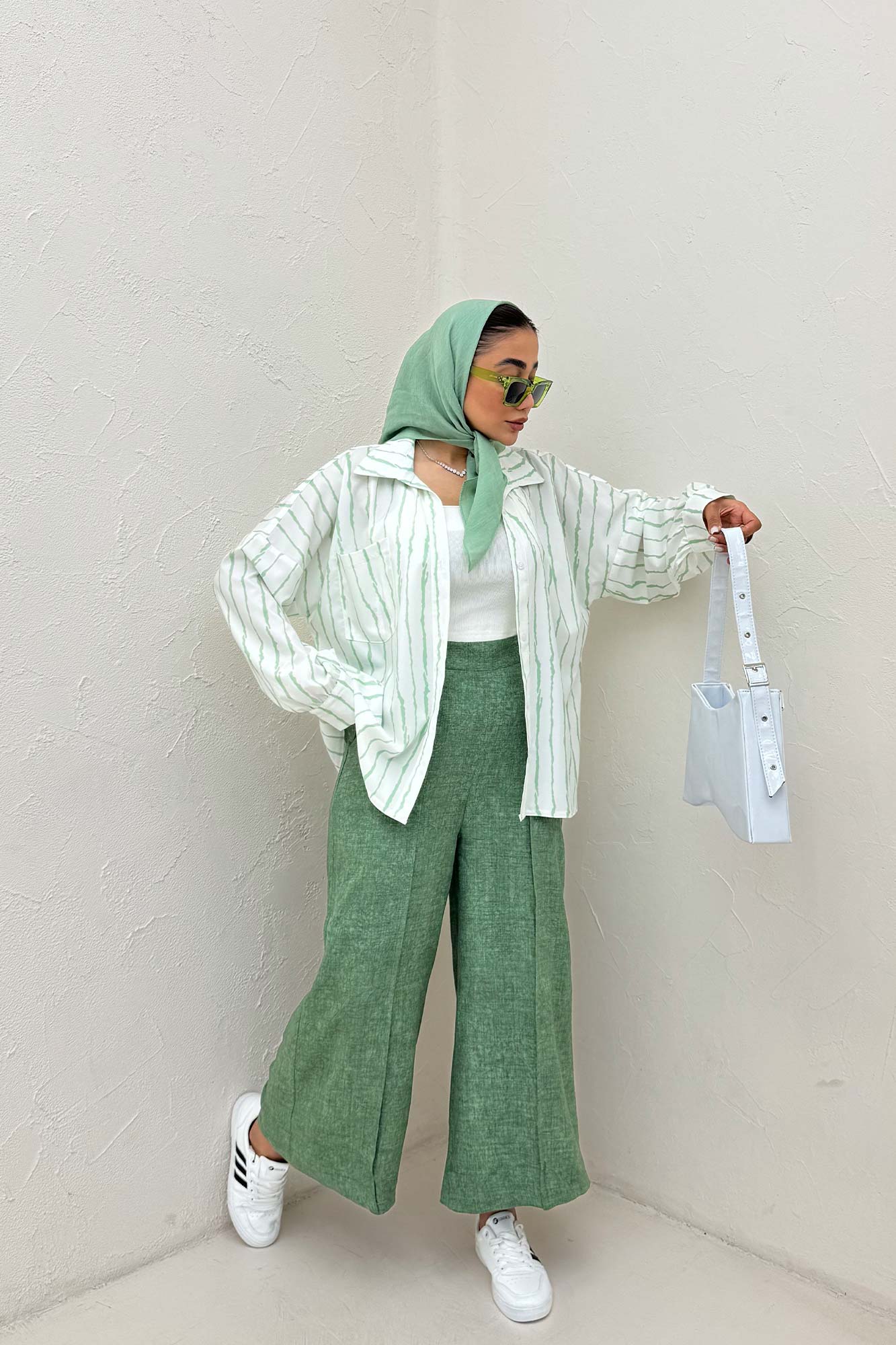 شومیز مانتویی پری تک جیب مچ دار