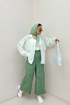 شومیز مانتویی پری تک جیب مچ دار