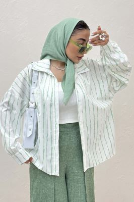 شومیز مانتویی پری تک جیب مچ دار