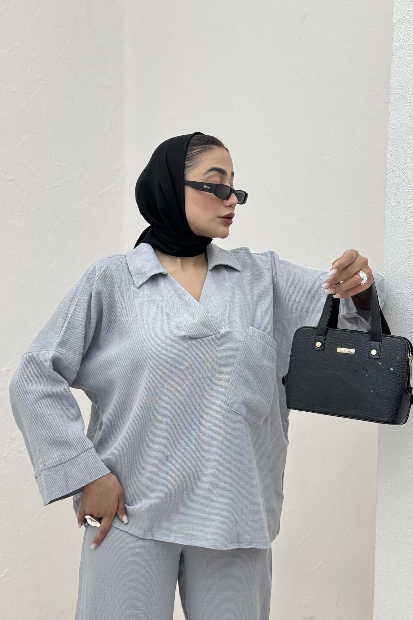 ست شومیز و شلوار جلو بسته وال کنفی