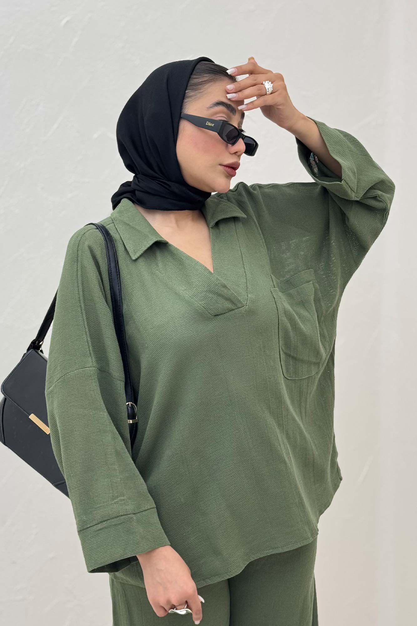 ست شومیز و شلوار جلو بسته وال کنفی