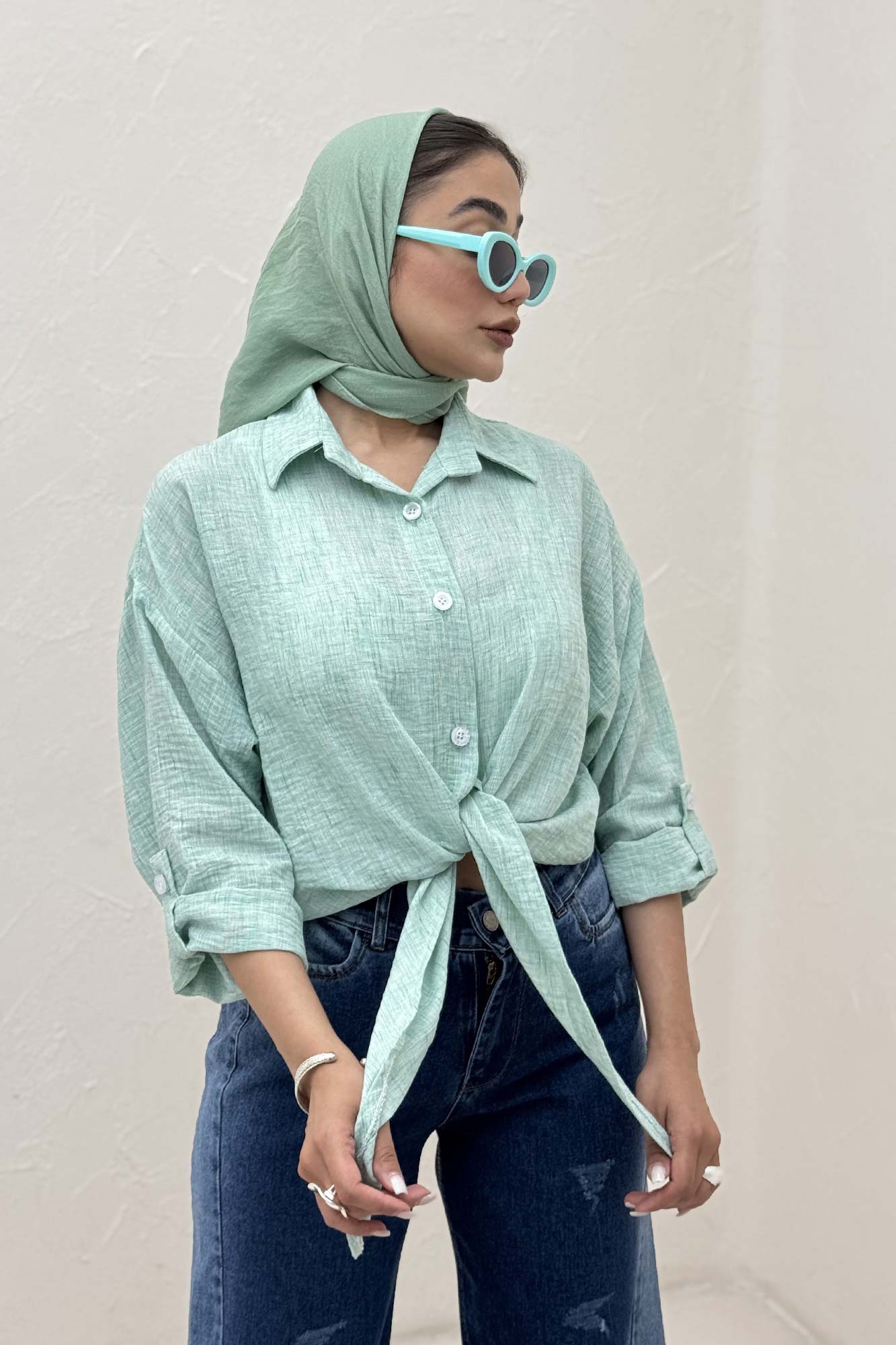 شومیز آکسفورد پایین گره ای 