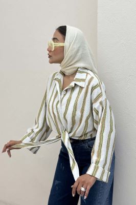 شومیز پری پفکی راه راه نامنظم