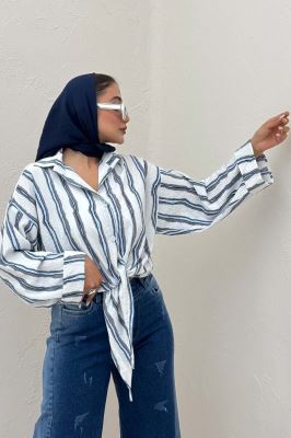 شومیز پری پفکی راه راه نامنظم