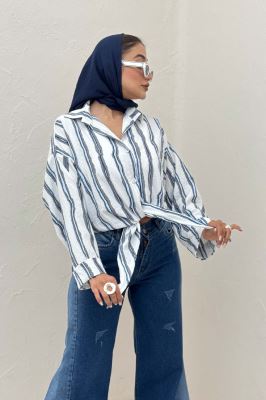 شومیز پری پفکی راه راه نامنظم