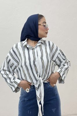 شومیز پری پفکی راه راه نامنظم