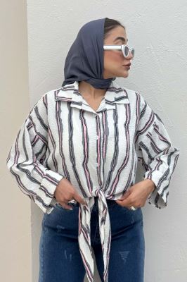 شومیز پری پفکی راه راه نامنظم