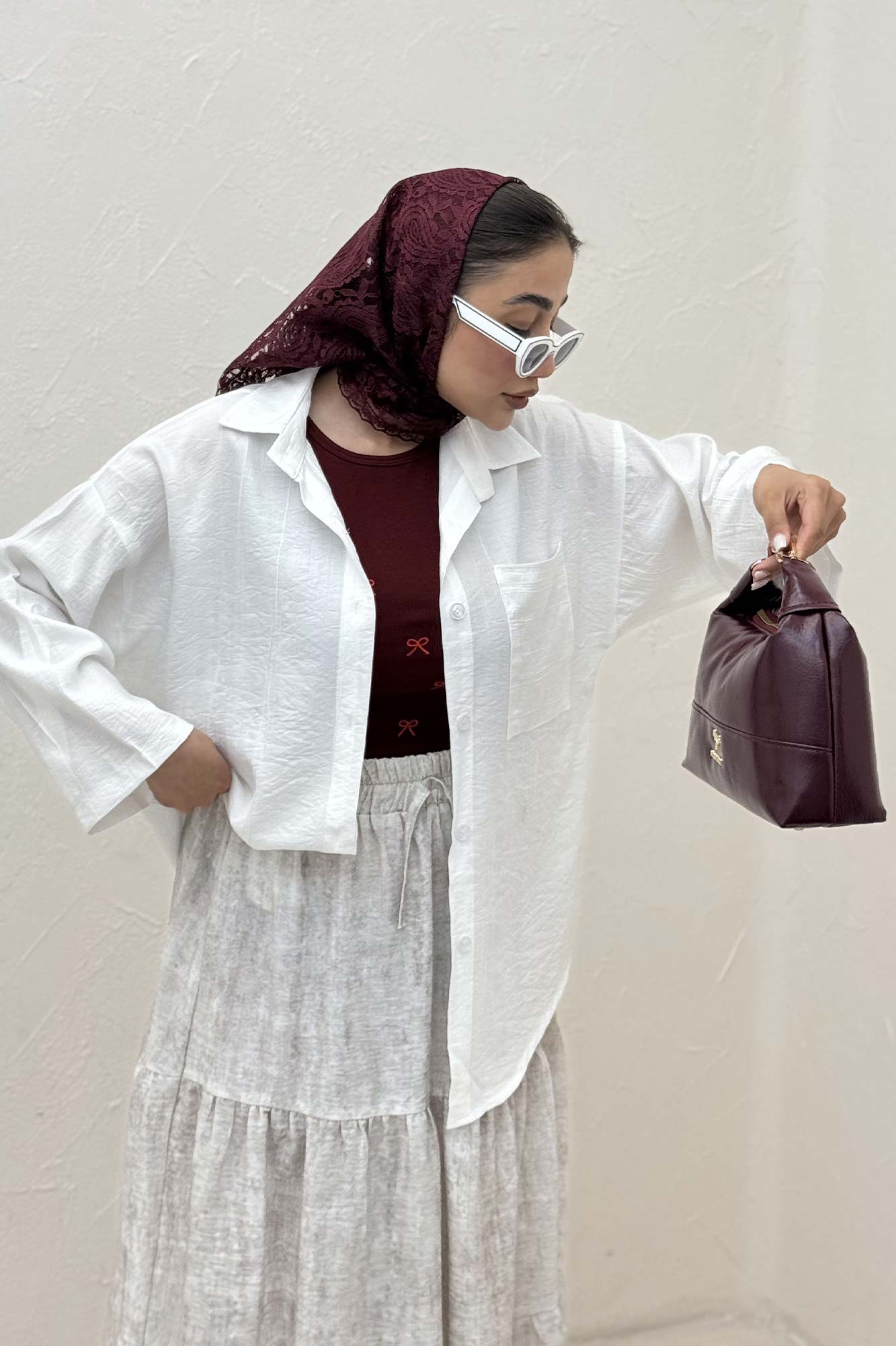 شومیز NR آستین پاگن دار