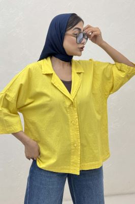 مانتو لینن آستین سه رب یقه شکاری TR