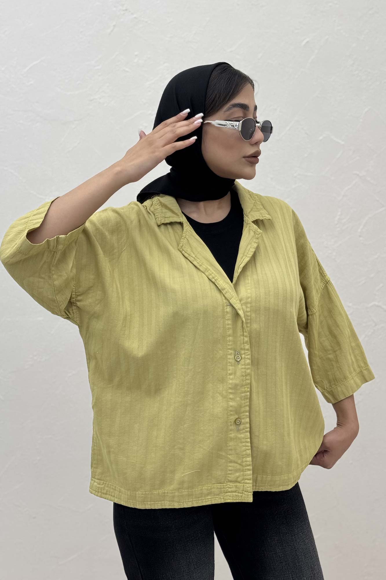 مانتو راه راه یقه شکاری TR