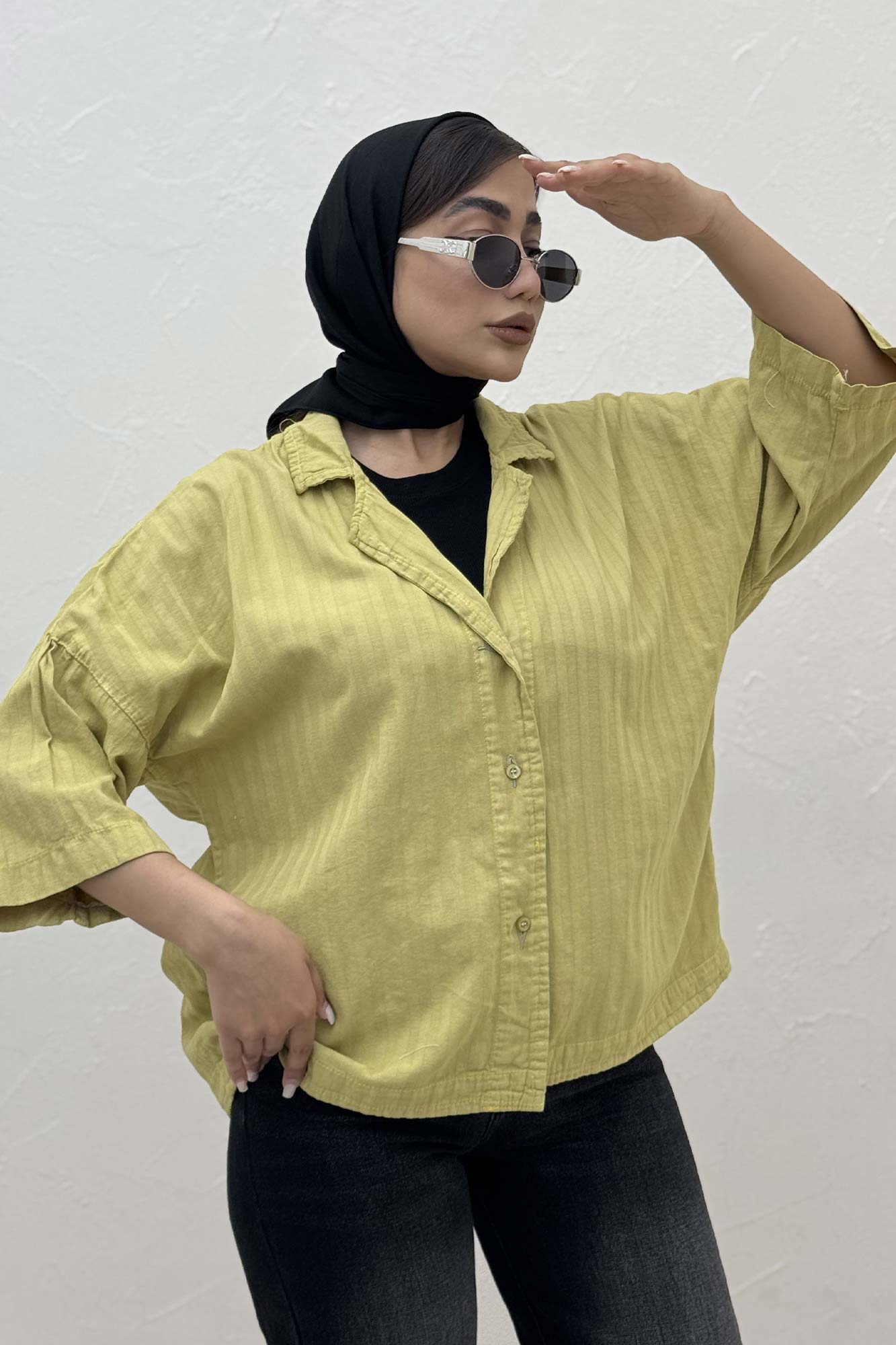 مانتو راه راه یقه شکاری TR