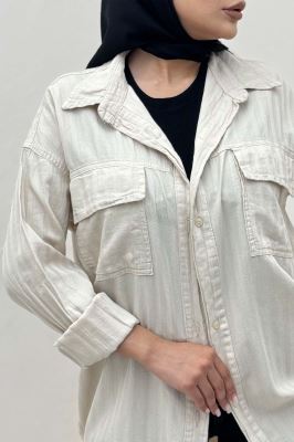 مانتو راه راه در جیب دار TR