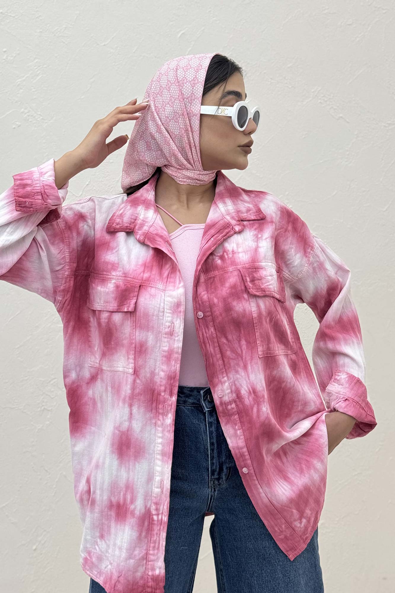 مانتو راه راه در جیب دار (آبرنگی) TR