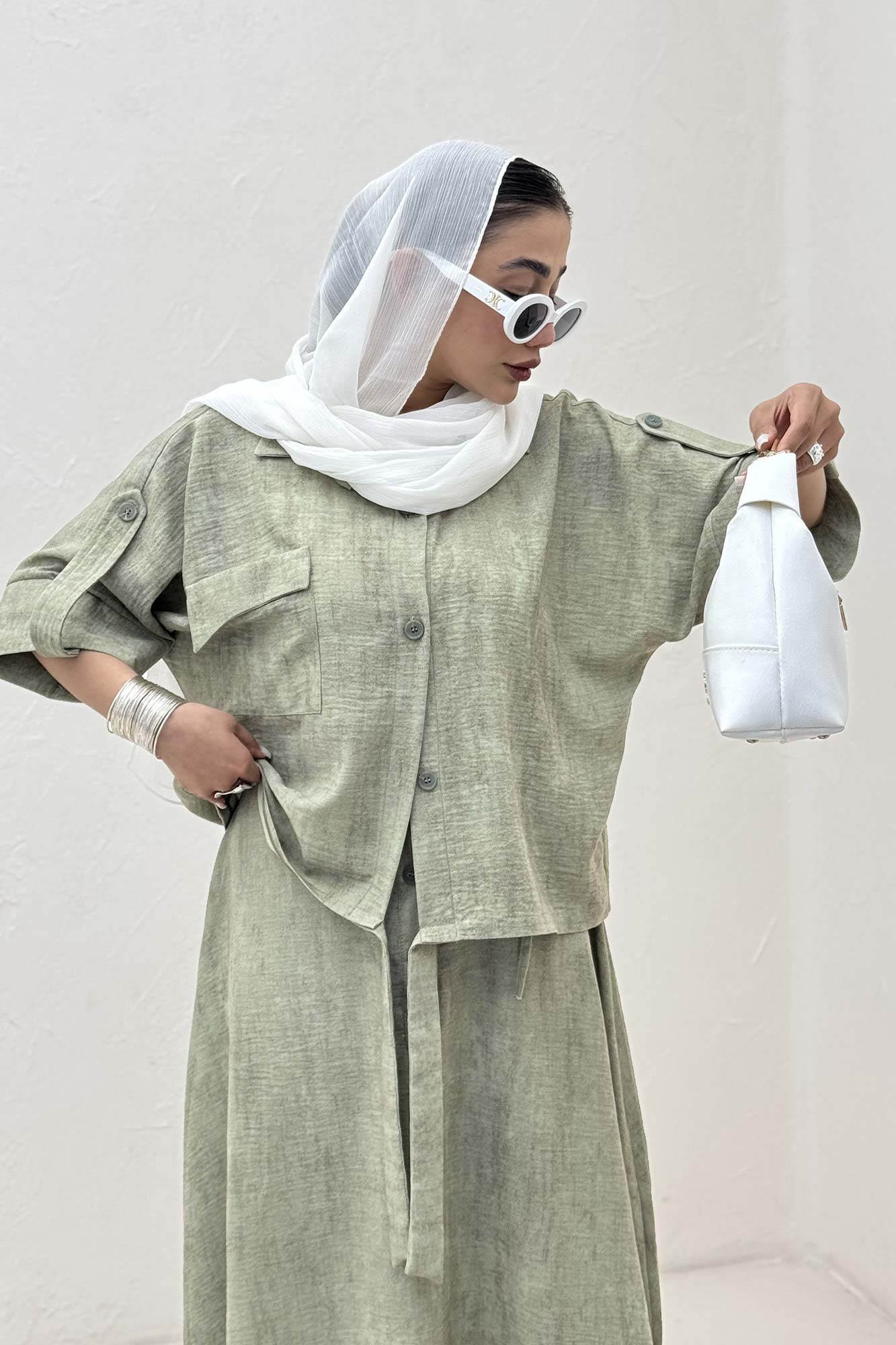 ست شومیز و دامن پرینتی اسپانگل