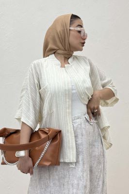 شومیز یقه سه سانت لینن زارا