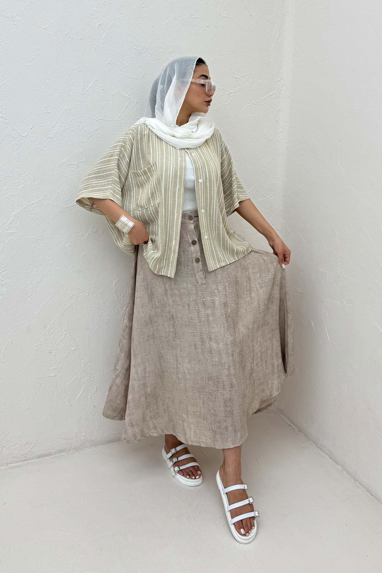 شومیز یقه سه سانت لینن زارا